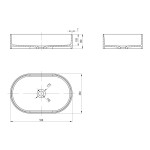 SAPHO - THIN umývadlo na dosku, Rockstone, 55x35cm, carina/biela mat WN205-41