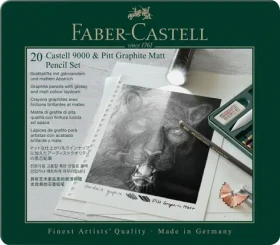 Faber-Castell Pitt Graphite Matt Castell 9000 Grafitové ceruzky sada 20 ks (115224)