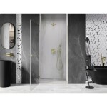 MEXEN/S - Lunar-B sprchové dvere krídlové ľavé 80, transparent, zlatá 832-080-000-50-00-L