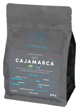 Peru Cajamarca bez kofeínu, bio / Zrnková káva / 250 g