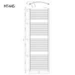 Mereo Vykurovací rebrík, oblý, 600x1850 mm, biely, stredové pripojenie MT44S