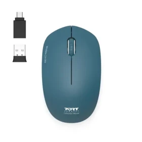 PORT CONNECT Wireless COLLECTION zafírová / bezdrôtová myš / USB-A/USB-C dongle / 2.4Ghz / 1600 DPI (900545)