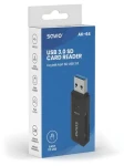 Čítačka pamäťových kariet AK-64 čierna / Čítačka kariet / USB 3.0 / 5 Gbps / SD, microSD, SDHC, SDXC (SAVAK-64)