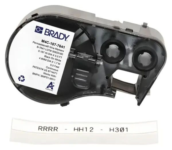 BRADY PermaSleeve / Značiace bužírky na vodiče / Nízkodymové / Bez halogénu / pre M410, BMP41, M510, BMP51, BMP53, M511 (M4C-187-7641)