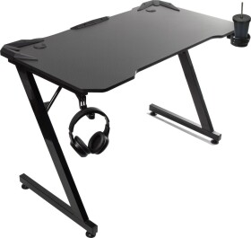 NanoRS Biurko gamingowe čierne Veľké NanoRS, 150kg max, wysokość 750mm, 110x60x1,5cm, držiak na kubek i słuchawki, RS345