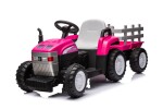 Mamido Mamido Detský elektrický traktor s vlečkou Farm 24V 2x45W EVA kolesá ružový