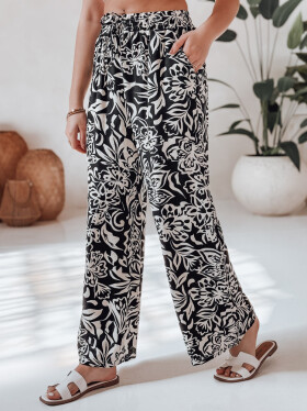 Dámske nohavice zo širokej tkaniny TROPICAL SUN black FashionStreet UY2634 XXL