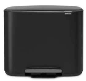 Brabantia Bo Pedálový odpadkový kôš na triedený odpad 3 x 11 L čierna / 54 x 44 x 36.3 cm (121104)