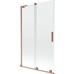 MEXEN/S - Velar L dvojkrídlová posuvná vaňová zástena 110 x 150, transparent, meď kartáčovaná 896-110-003-01-65