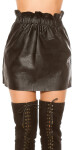 Sexy Leather Look Miniskirt black L