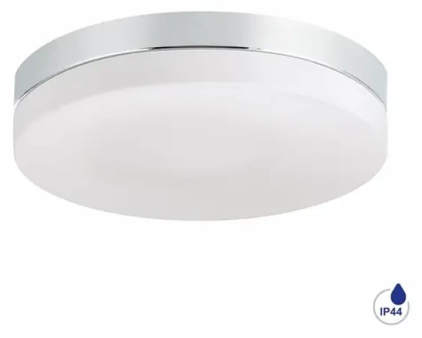 Luxera PILLS II chróm / Stropné prisadené svietidlo / 2x E27 60W / bez zdroja / IP44 / O 29,5 cm (SKL000465880)