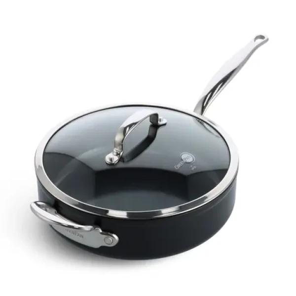 GreenPan Nepriľnavá keramická soté panvica so sklenenou pokrievkou Barcelona Pro 28 cm čierna (CC005328-001)