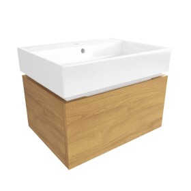 Kúpeľňová skrinka s umývadlom SAT Feel 60x30x46 cm medový dub mat SATFEEL60DMU2 SATFEEL60DMU2
