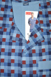 Luna 797 long/r 4XL pánske pyžamo bez zipsu modrý tisk 4XL