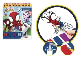 Blok omaľovánky Spidey s vodovými farbami a štetcom