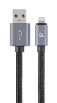 Gembird USB 2.0 (M) - Apple Ligthning 8-pin (M) 1.8m čierna / kábel obalený textilom (CCB-mUSB2B-AMLM-6)