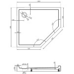 MEXEN - Flow+ päťboká sprchová vanička ľavá 100 x 90, čierna mat 46P709010LH