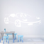 Veselá Stena Samolepka Detské autíčko Porsche Farba: růžová, Veľkosť: 100 x 44 cm