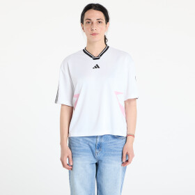 Tričko adidas Tiro Cut 3 Stripes Color Block Boyfriend T-Shirt White/ Black/ True Pink M