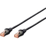 Digitus DK-1644-100/BL RJ45 sieťové káble, prepojovacie káble CAT 6 S/FTP 10.00 m čierna bez halogénov, krútené páry, s ochranou, samozhášavý 1 ks; DK-1644-100/BL