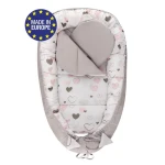 Bomimi HAGI Hniezdočko s vankúšikom soft, SRDIEČKA šedá (BO2312GRY034)