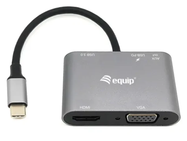 Equip Dock 5v1 USB-C / Dokovacia stanica / HDMI 4K / VGA / PD 100W / USB 3.2 / 0,15 m (133483)