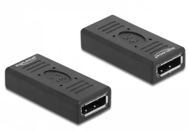DeLock DisplayPort (F) - DisplayPort (F) čierna / Redukcia / Gender changer / Pin 20 / DP 1.2 / 3840x2160px / 60Hz (66643)