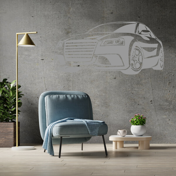 Veselá Stena Samolepka Auto Audi Farba: šedá, Veľkosť: 100 x 50 cm