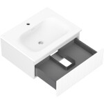 MEXEN/S - Rivel kúpeľňová skrinka 60 cm s umývadlom Vela, 1 šuplík, reliéf, biela mat 91A20-06023-1-BF01-W23M01