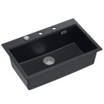 Quadron Quadron - Granitový drez MARC 110 WORKSTATION Black Oceľ HQM7650U7_BS