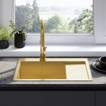 REA REA - Oceľový drez Fín BRUSH GOLD ZLE-06013