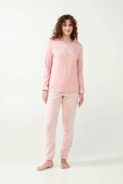 Vamp - Dámske teplé pyžamo s fleecom 21427 - Vamp pink peach S