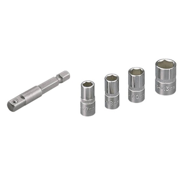 Wolfcraft sada nástavcov pre nástrčný kľúč, 1/4 (6,3 mm), 5-dielna, 2413000; 2413000