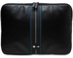 BMW Carbon Blue Stripe 14" čierna / Puzdro pre notebook / Karbónový vzor / Modrý pruh (BMCS14COMSCAKL)