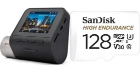 70mai A500S Pro Plus+ čierna / Autokamera / + pamäťová karta SanDisk High Endurance microSDXC 128GB