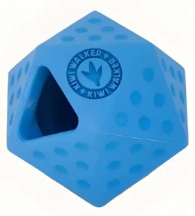 KIWI WALKER Gumová hračka ICOSABALL MAXI modrá / Hračka pre psov / S otvorom na maškrty / 9 cm (RUB-255)