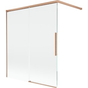 MEXEN/S - Rox vaňová zástena 2-krídlová posuvná 140 x 150, transparent, meď kartáčovaná 8C9-140-003-65-00