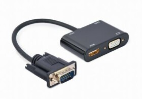 Gembird adaptér VGA (M) na VGA + HDMI (F) 0.15m (A-VGA-HDMI-02)