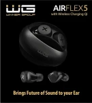 WG AirFlex 5 čierna / Bezdrôtové slúchadlá / Bluetooth 5.2 / ENC / Qi nabíjanie / IPX5 (10510)