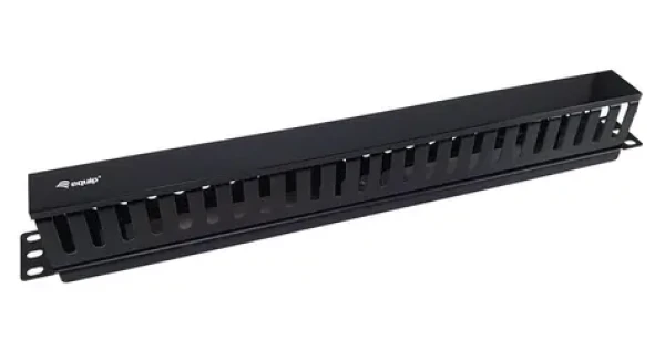 Equip 19" Kabelmanagement čierna / Panel pre správu káblov / 1U / snímateľná zadná doska (327314)