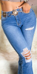 Sexy Highwaist Used Look Mom Jeans denimblue