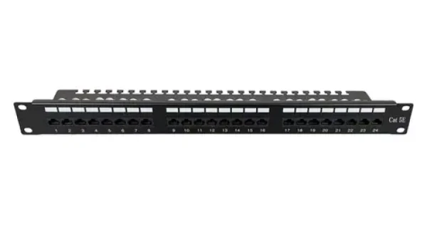 Lanview LVR-CAT5E-UTP-LSA čierny / Patch panel / 24 portov / CAT5e / U/UTP / 1U / 19" (LVR-CAT5E-UTP-LSA)