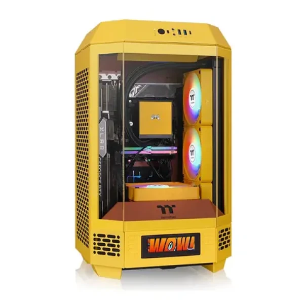 Thermaltake The Tower 250 žltá / mini ITX / 1x USB-C / 2x USB-A / bez zdroja / priehľadná bočnica (CA-1Z9-00SMWN-00)