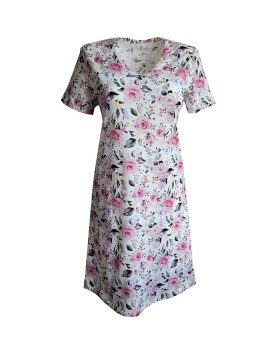 Dámska nočná košeľa Betina 1155 w/r S-2XL ecru-flowers S