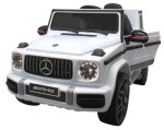 Mamido Elektrické autíčko Mercedes G63, biele s penovými EVA kolesami, mäkké sedátko, licencované