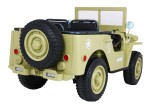 Mamido Detský elektrický Jeep Willys 4x4 trojmiestny béžový