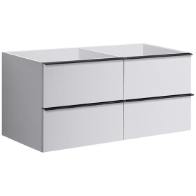 CERANO - Kúpeľňová skrinka pod umývadlo s úchytkou Velora - biela matná, čierna úchytka - 138x53x46,5 CER-664888