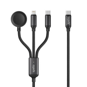 Epico Spello Dátový USB-C kábel 3v1 čierna / Lightning / USB-C / Apple Watch (9915111300051)