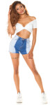 Sexy Bi-Color Highwaist Shorts denimblue