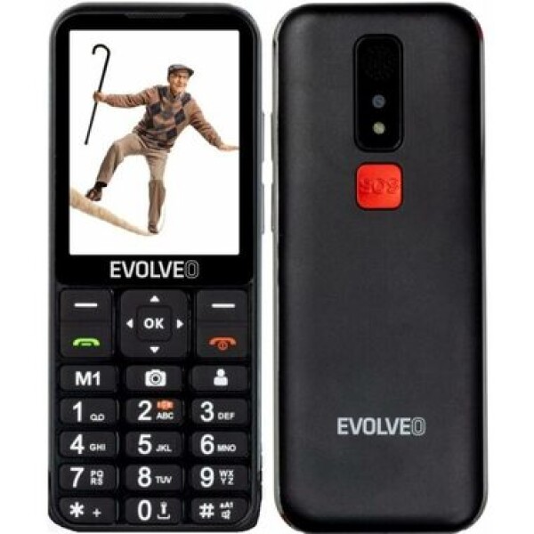 EVOLVEO EasyPhone LT + stojan čierna / 2.3 / SOS / microSDHC (EP-880-LTB)